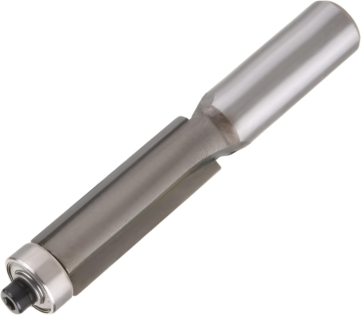Utoolmart Flush Trim Router Bit, 1/2-inch Shank 1/2-inch Cutting Dia 1-1/2-inch Cutting Depth Router Bit, with Bearing 2 Flutes Carbide, for Woodworking Milling Cutter Tool, 1 Pcs