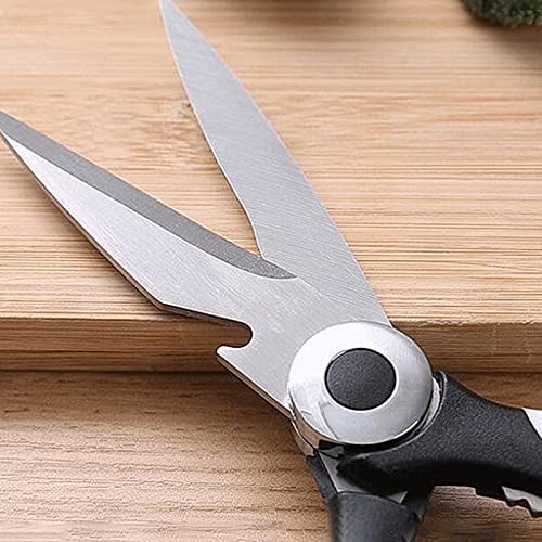 Robuste Küchenschere, Haushalts-Bastelschere, Klingen aus rostfreiem Stahl, ergonomisches Design, perfekt für Papier, Karton und Stoff (20,5 cm), schwarz