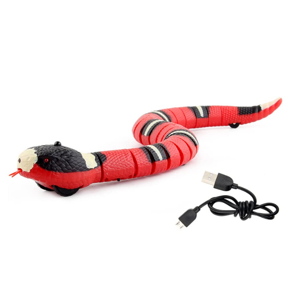 Toy Snake USB USB Realista Recargable Simulación de detección Inteligente Juguetes de Gato para Gatos Interiores Dogs Snake Cat Toy