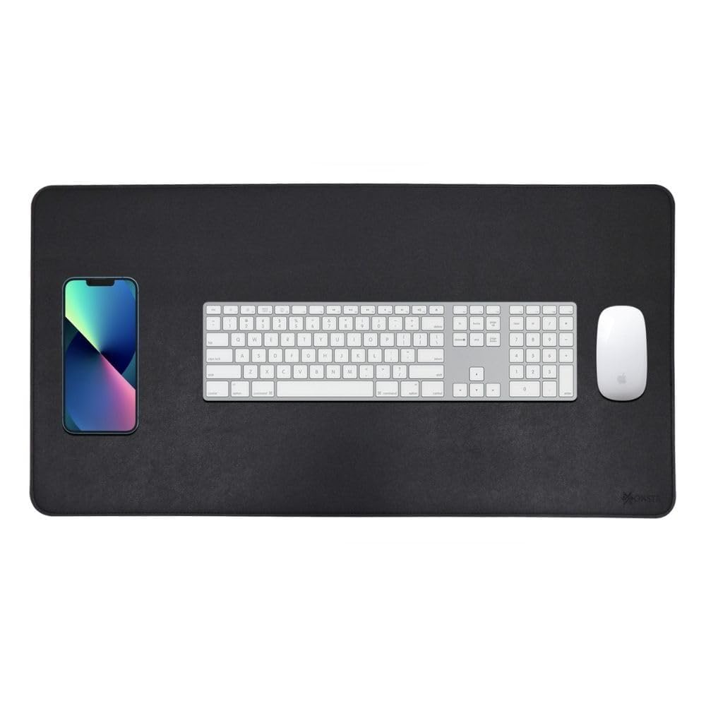 ONSTR Reversible Desk Mat 800×400mm – Dual-Sided PU Leather Office Table Pad – Waterproof, Anti-Slip Mouse Pad for Laptop, Keyboard – Work from Home, Office, Gaming -(Yellow & Nevy Blue)