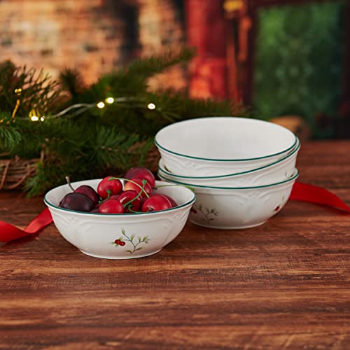 Image of Pfaltzgraff Winterberry Set of 4 Soup Cereal Bowls, 12 Ounce