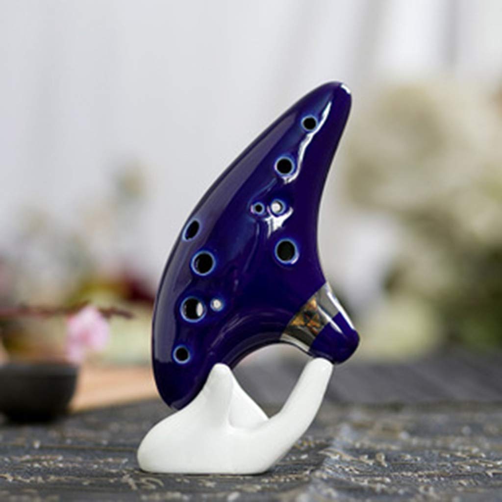 Ocarina, Base en céramique Blanche de Support de Main de collecteur d'Ocarina 6/12 Trous pour Les mélomanes