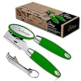 Belinix The Best Manual Can Opener Professional Heavy Duty .Stainless Steel,Good Soft Grips Handle.Easy Turn Knob,Open Cans And Tins Effortlessly.Safety Smooth Edge.Works Great,Durable. (Green)
