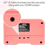 JOYO Mini Practice Guitar Amp Combo 5W Rechargeable Small Guitar Amplifier with Two Channels Bluetooth Headphone Jack (JA-02 II Pink)