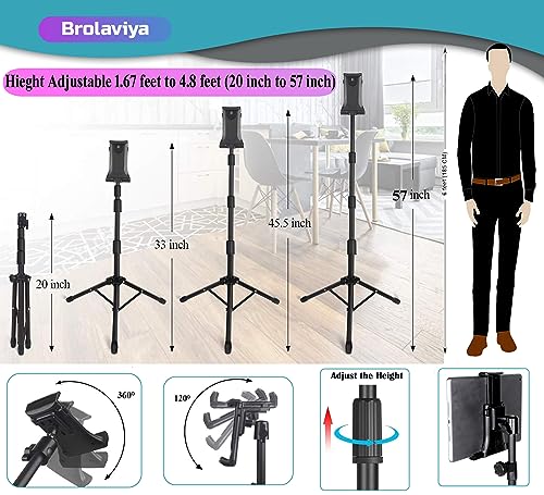 Image of BROLAVIYA Mobile and Tablet Tripod Floor Stand for Home Office Stage for All 4~10.5 Diagonal inches Display Devices