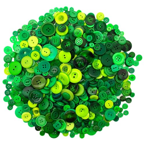 330g Green Buttons for Crafts Bulk Assorted Size Green Craft Button for Art DIY Crafting Christmas Decoration