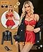 RSLOVE Faux Leather Lingerie for Women - Sexy Strappy Lingerie Set with Push Up Bra Choker Mini Skirt and Thong Clubwear Outfit for Festival Red L