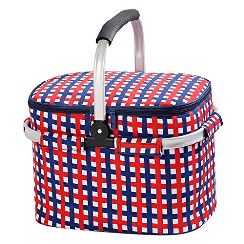 No logo ZKYCZWL Picnic basket, portable picnic basket, picnic baskets, baskets cold, aluminum handle portable cooler bag