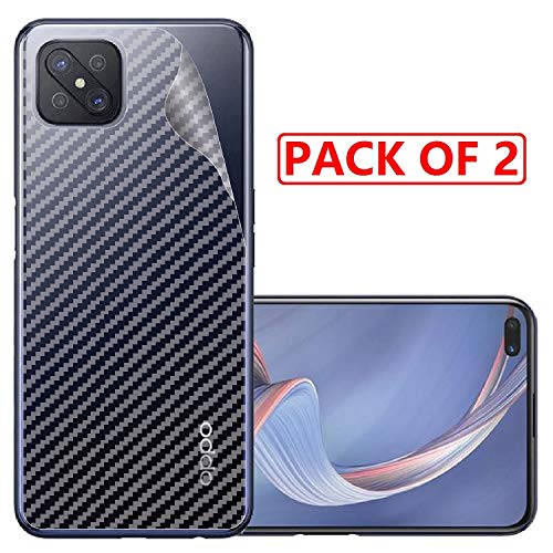 Image of Compatible with (Pack of 2) Oppo Reno 4Z Back Screen Protective Film Carbon Fiber Skin Transparent Screen Guard Sticker