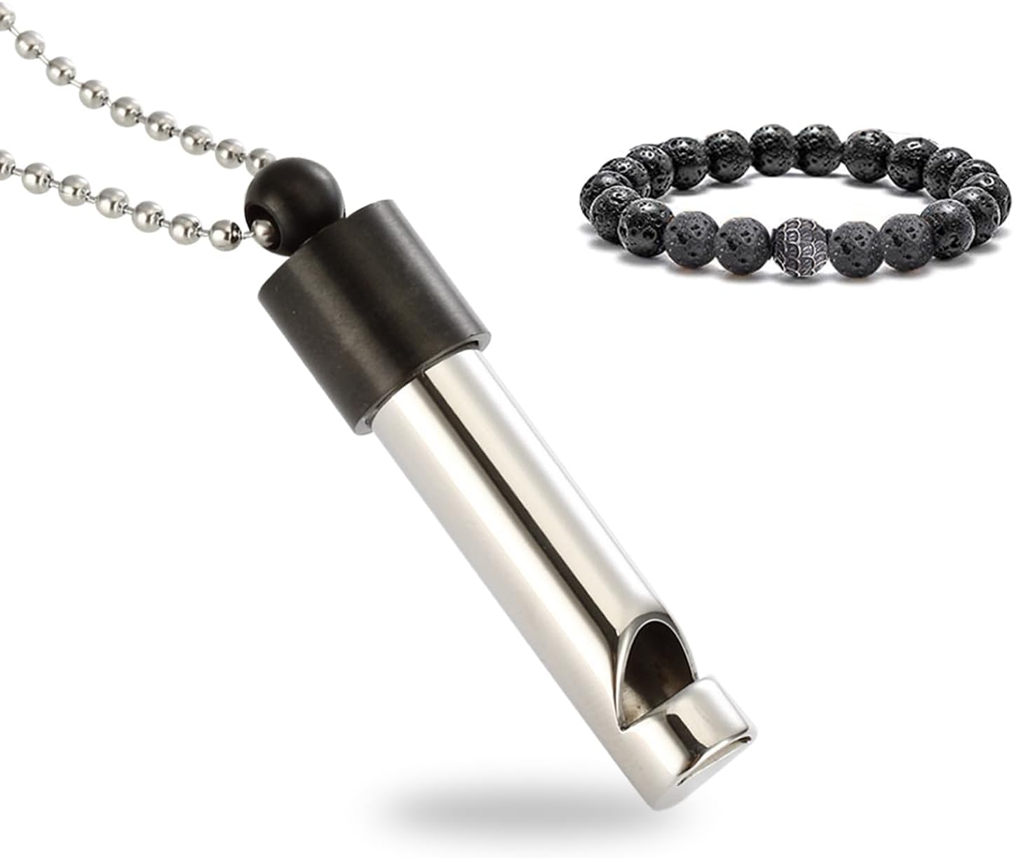 HuanRanYo Anxiety Breathing Necklace - Anxiety Relief Items, Anxiety Relief, Meditation Mindful Breathing Necklace - Anxiety Necklace Premium Silent Design, Sturdy Chain Anxiety Breathing Tool