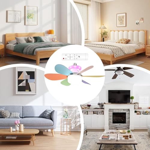 Ventilador de techo con luz LED regulable lampara de techo y mando a distancia 5