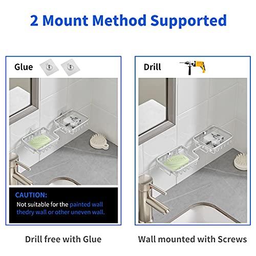 Dancrul Bathroom Soap Dishes, Bar Soap Holder For Shower Wall, Rust Proof Metal Self Draining Soap Tray, Wall Mounted Soap Dish For Shower, Shower Soap Bar Holder, Silver #TOP4