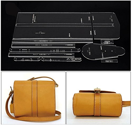 NW Acrylic Leather Bag Template - Single Shoulder Bag Pattern - 7.87*7.28*3.93in (200*150*50mm) - 10pcs Transparent Acrylic Template