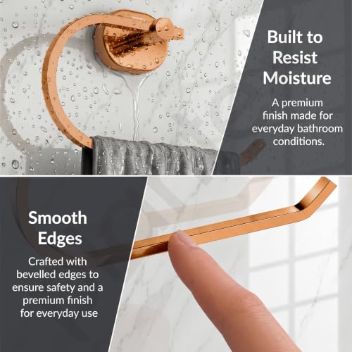 Image of Plantex J4 Stainless Steel Towel Hanger for Wash Basin /Hand Towel Hanger /Napkin Holder for Wash Basin /Bathroom Accessories (PVD Rose Gold Finish) Onix