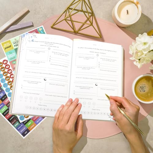 Image of Climberty Self-love Gratitude Journal Book for all ages, Invest few minutes each day to be more Happy, Positive, Productive & Mindful, 6 Sheet Stickers Gift 80 Sheet /160 Pages