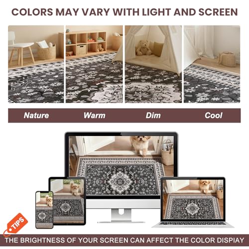 5' x 7' Bleum Cade Boho Washable Area Rug (Black) - image 9