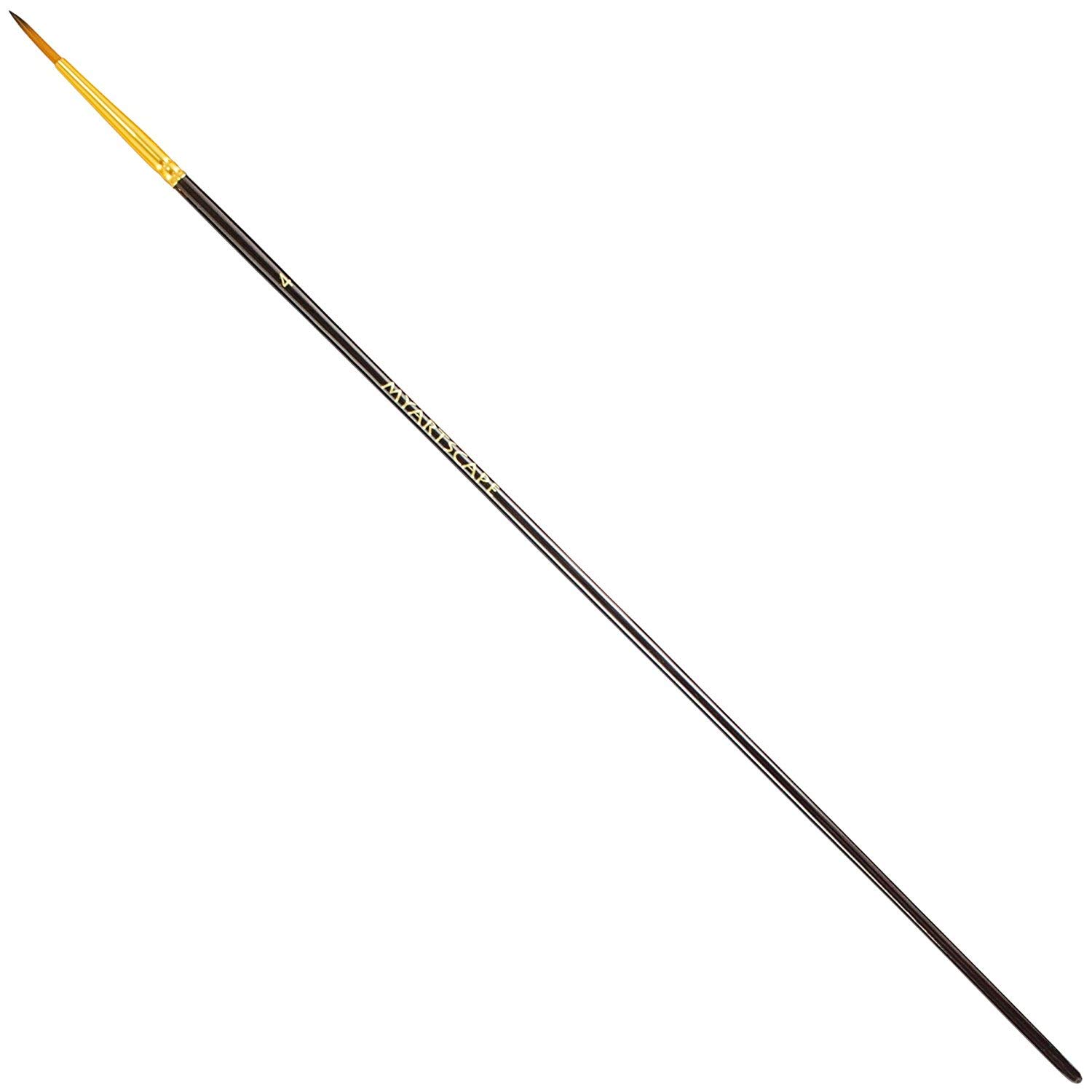 MyArtscape Taklon Synthetic Brushes - Long Handle Replacement Brushes (Round 4)