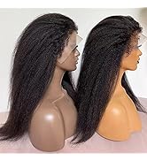 ARUKIHAIR Transparent HD Full Lace Human Hair Wigs Yaki Kinky Straight HD Transparent Lace Full L...