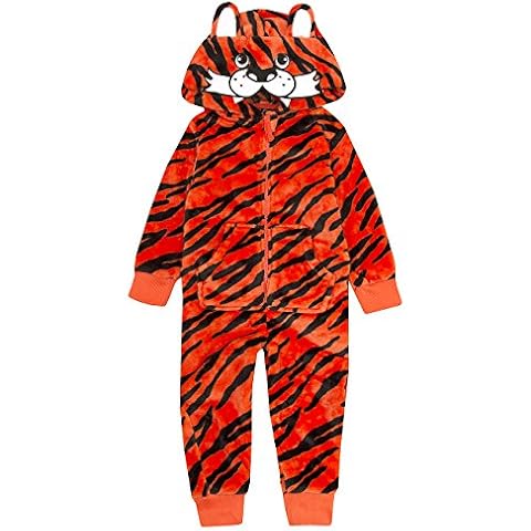 Boys Hooded Fancy Dress Tiger Onesie Orange 11 - 12 Years Cover