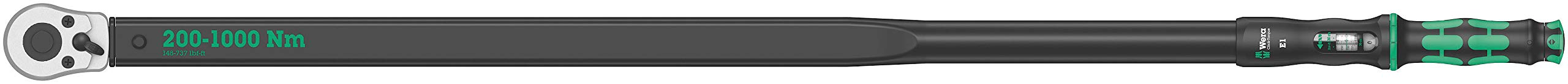 Wera Black 05075630001 Click E 1 Torque Wrench With Reversible Ratchet, 3/4 Zoll, 200-1000 Nm