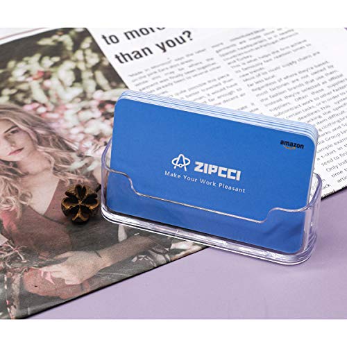ZIPCCI Acrylic Business Card Holder Desk - Office Plastic Business Card Holder Stand, Clear Business Card Holder Display (16 Pack)