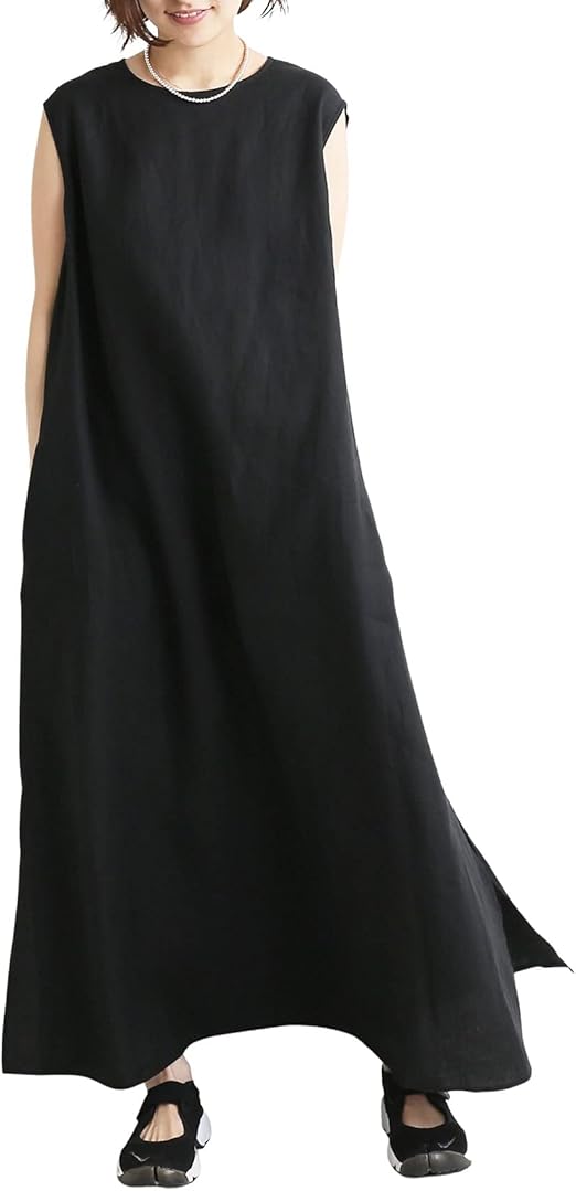 Amazon Co Jp イエナ リネンノースリーブワンピース 38 ブラック 服 ファッション小物 Amazon Co Jp イエナ リネンノースリーブワンピース 38 ブラック 服 ファッション小物