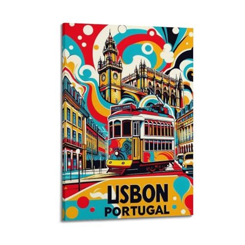 Poster Lisbonne et Tram Portugal pour une Déco de Chambre Évasion