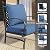 VICLLAX 4 Pieces Patio Furniture Set with Metal Firepit Table,Outdoor Sectional Set Includes Cushioned 3-seat Couch and 2 Fixed Sofa Chairs for Garden, Blue