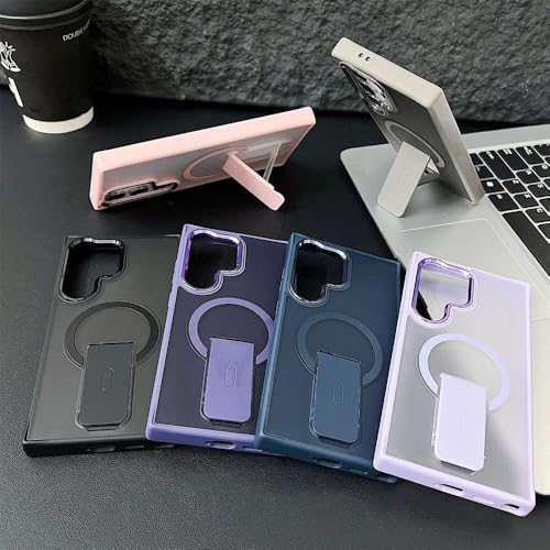 Coque S24 de luxe mate avec support de charge à induction bleu - 2