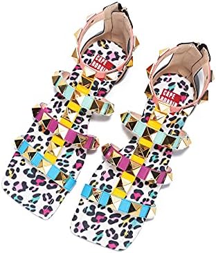 Cape Robbin Presents Play Zimza Sandals Slides for Women, Studded Womens Mules Slip On Shoes - Leopard Size 8 | Image 1