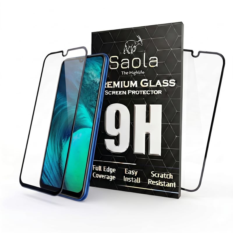 Image of Saola HD+ Oleophobic Tempered Glass Screen Protector For Vivo S1 (Pack Of 2) with Free Installation Kit. Full screen Coverage - 6.38 inch