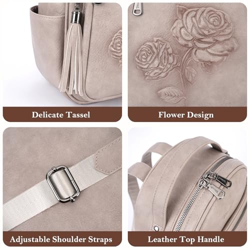 Image of Mini Backpack Purse for Women,Vegan Leather Small Backpack for Daily | Embossed Lightweight Water-Resistance Travel Mini Fashion Daypack Bag,Ladies Casual Backpack Purse Gift Choice for Women