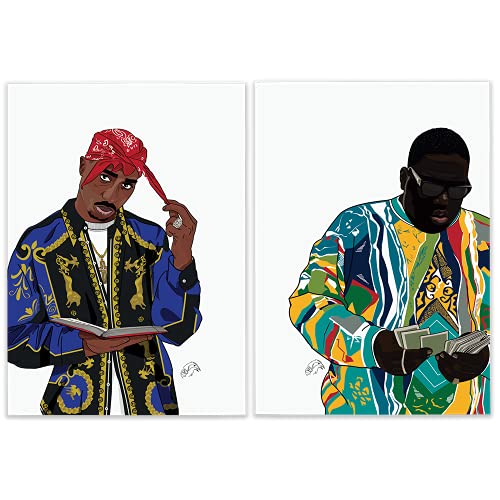 Biggie Smalls Tupac Shakur Unique Inspired Print Poster Pop Art Set Notorious Big Hip Hop Rap Wall Hanging Home Decor
