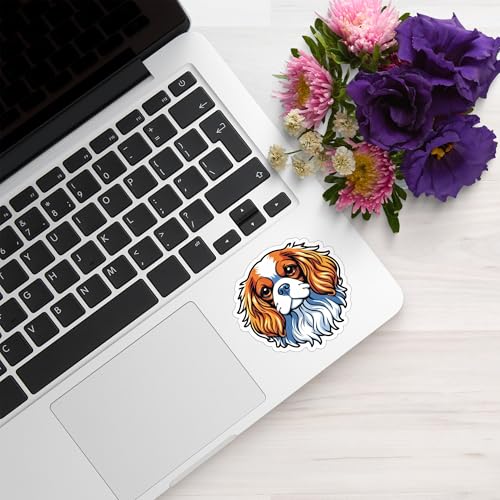 Image of Cavalier King Charles Spaniel Dog Sticker 5 Inch Waterproof Vinyl Decal Cute Cavalier Spaniel Puppy Sticker for Laptop Water Bottle Car Window Notebook Pet Lover Gift