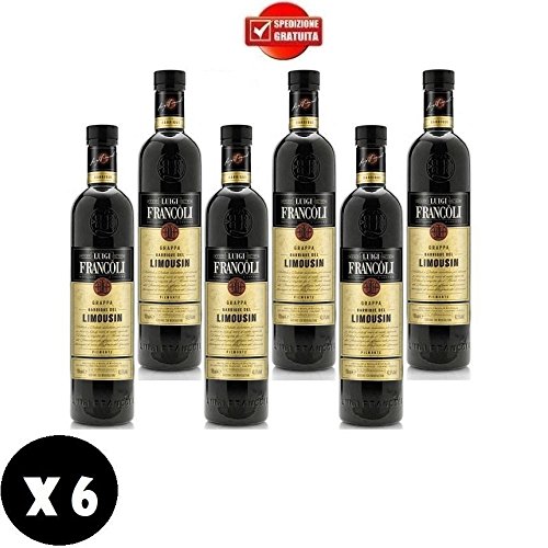 GRAPPA BARRIQUE DEL LIMOUSIN PIEMONTE 70 CL 6 BOTTIGLIE