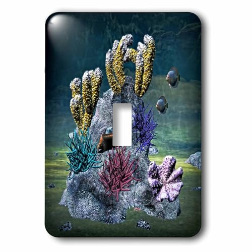 Interrupteur à bascule unique pour remplacer une plaque blanche usée motif océan