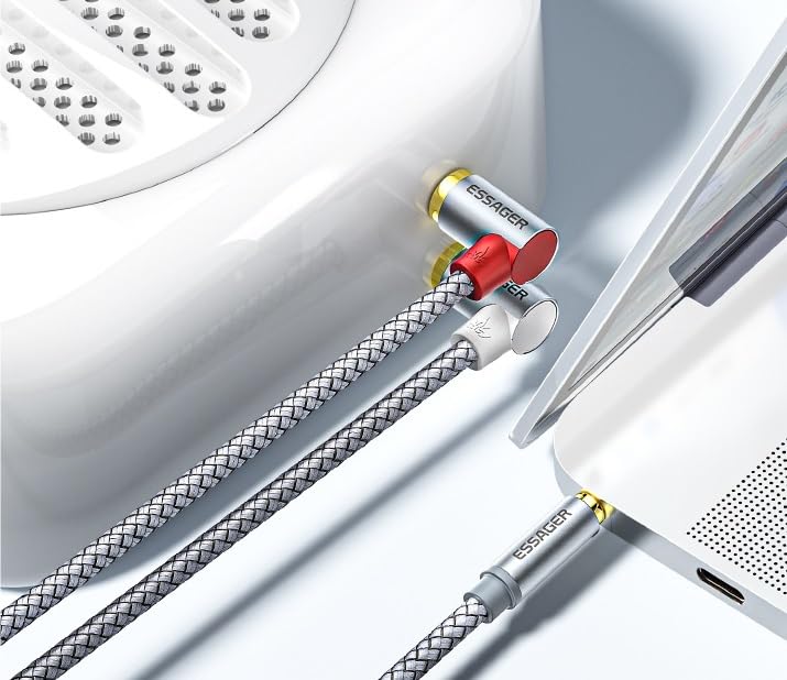 Cable adaptador Jack 3.5mm a 2 RCA ángulo 90° 3m miniatura 4