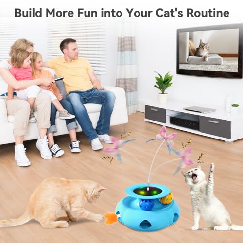 Xuyub-3in1-Cat-Toys-Interactive-Rechargeable-Ambush-Feather-Fluttering-Butterfly-Track-Balls-Touch-Activated-Automatic-Kitten-Toys-Cat-Toys-for-Indoor-Cats