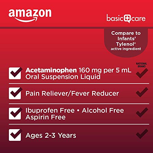 image for Amazon Basic Care Infants' Pain & Fever, Acetaminophen 160 mg per 5 mL