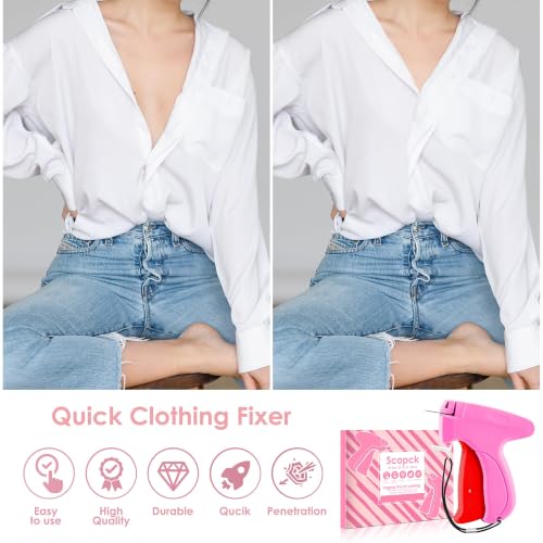 Image of Stitch Gun for Clothes - Handheld Stitch Gun Quick Clothing Fixer - Tagging Gun - Includes 6 Needle, 1000 Black Fasteners & 1000 White Fasteners