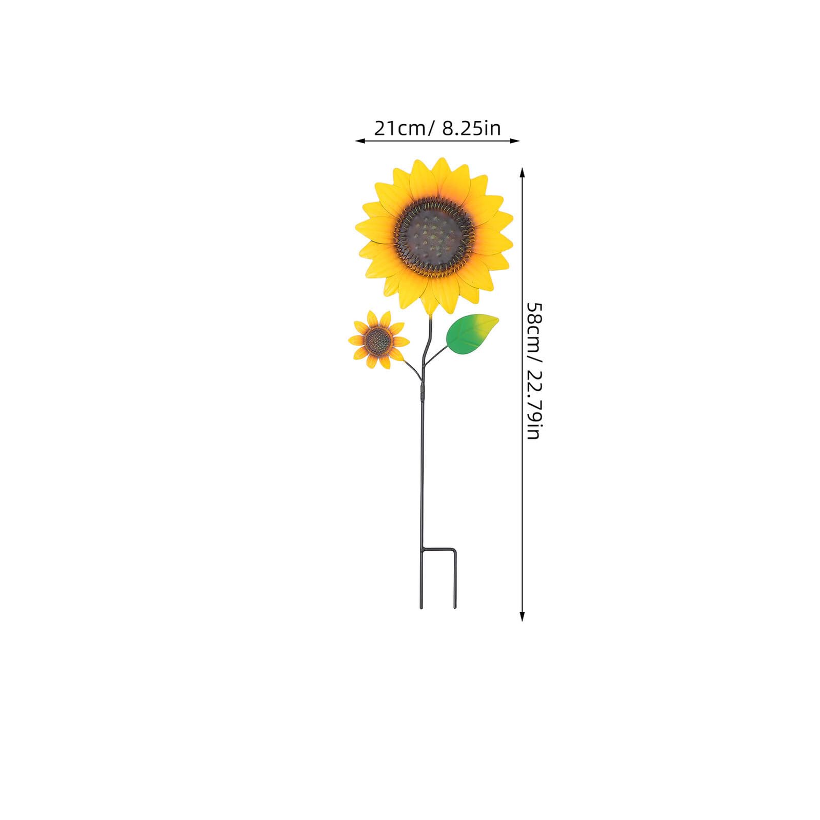Sosoport Decorazione da Giardino Girasole in Ferro Giallo Paletto