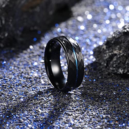 Mens Hammered Tungsten Wedding Band 8mm Black Engagement Rings Size 11 by King Will - Used condition - Image 2