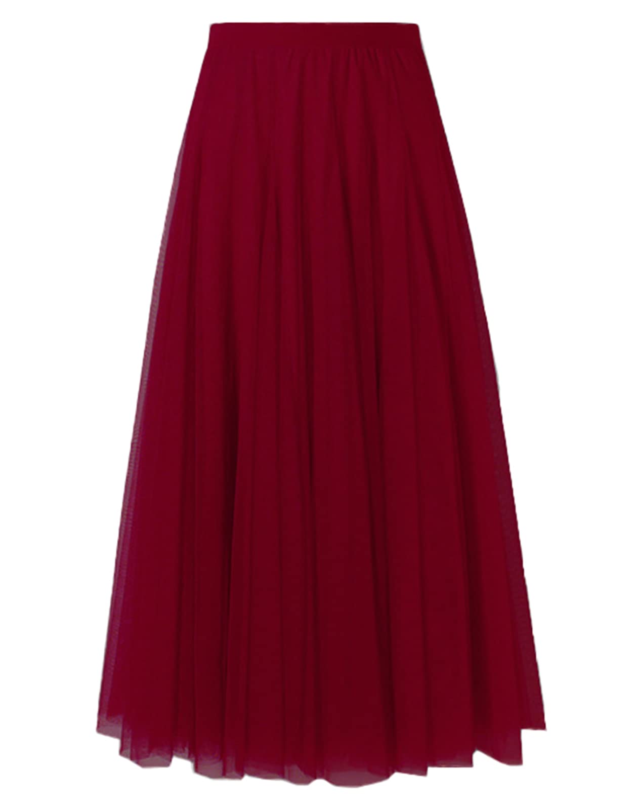 SANGTREE Women's Tutu Tulle A-Line Layered Mesh Midi Skirt, US XS - US 2XL