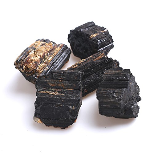 GURSAC Crystal Rough Natural Black Tourmaline Quartz Crystals Stone - Rock Raw Natural Stones -500g 1.1lbs