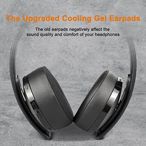 Image of SOULWIT Cooling-Gel Ear Pads Cushions for Sony New Gold Wireless PlayStation PS4 Headset, Replacement Earpads for 2018 Version, Headphone Model CUHYA-0080- Black