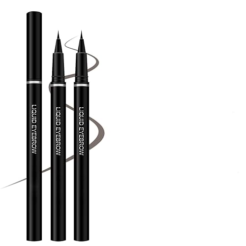 MAEPEOR Delineador de ojos ultrafino, 5 colores, 2 en 1, multifuncional, delineador de ojos líquido, lápiz de cejas duradero, impermeable, a prueba