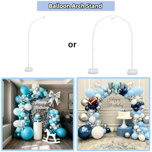 Balloon Arch Stand Kit 9ft &5.6ft,Heavy Duty Base With Water Filling Bag,White Bendable Half Arch Balloon Arch for Birthdays Holiday Decorations And Other Indoor And Outdoor Parties No Balloons by Degxcmli - Used condition - Image 2