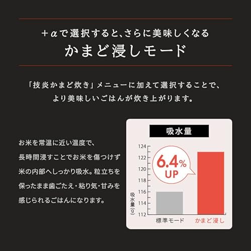 アイリスオーヤマ IHジャー炊飯器 5.5合 KRC-ICA50-B ブラック の商品画像 5