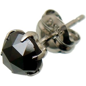 ライオンハートピアス　プラチナ900/ブラックダイヤ Petite Modern”ブラックダイヤモンドピアス（Mサイズ/0.25CT