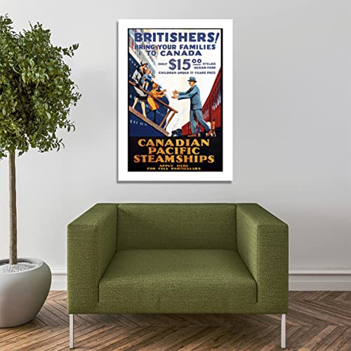 Affiche Canadian Pacific Steamships encadrée format moyen mat d'archivage